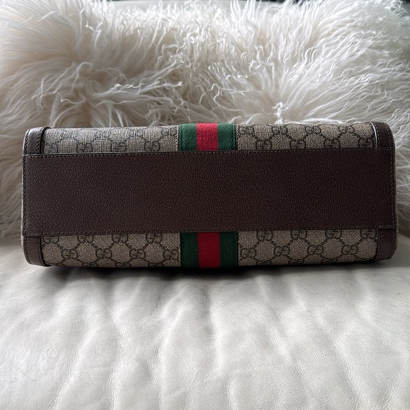 GUCCI GG Supreme Monogram Web Medium Ophidia Boston Bag w/COA and Dustbag - Picture 5 of 17